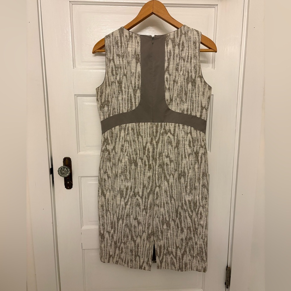 EUC Elegant Lafayette 148 New York Beige and Cream Midi Dress - Picture 3 of 3